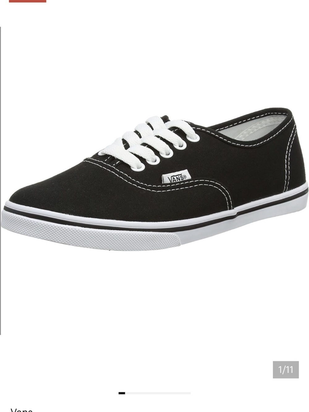 Vans Low-Profile Canvas Sneaker in Black and White 6.5